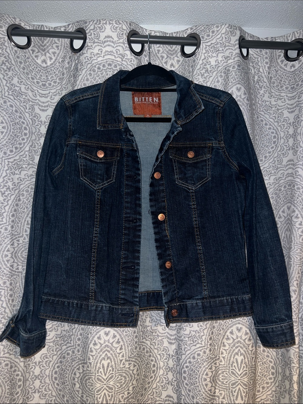 Bitten by Sarah Jessica Parker Dark Blue Denim Jean Jacket